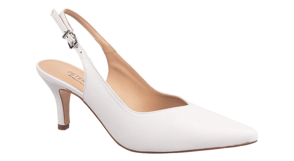 Peter Kaiser white soft leather sling back shoes with a 60mm heel
