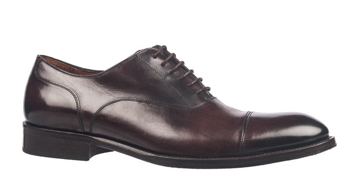 Roberto Ley Men's brown leather Oxford shoes
