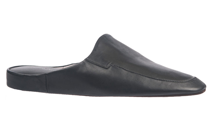Men's leather slipper in black 