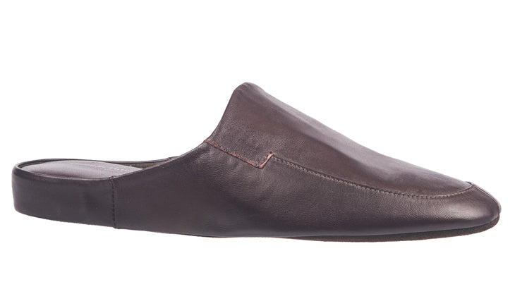 Men's burgundy soft leather slipper