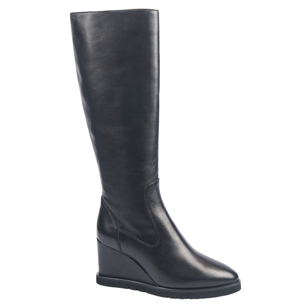 Unisa knee high boots in black leather