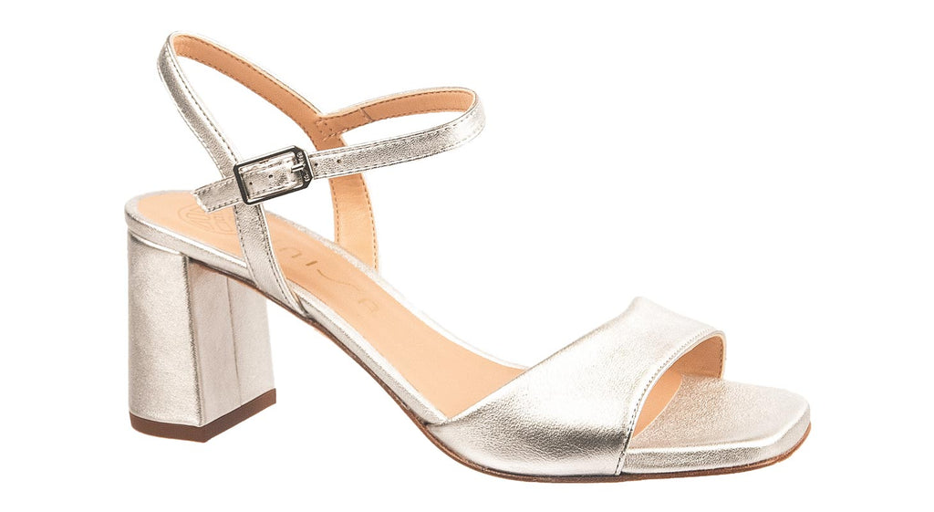 Unisa heeled sandals silver leather