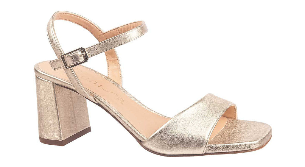 Unisa heeled sandals gold leather 